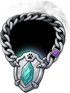 Chaîne argentée avec pendentif en cristal.