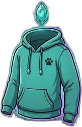 Sweat à capuche teal avec empreinte de patte.