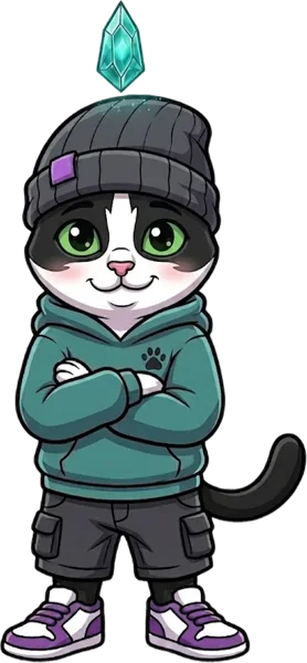 Paco, mascotte de Sameva, bras croisés.