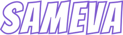 Le mot SAMEVA en italique avec un contour violet.